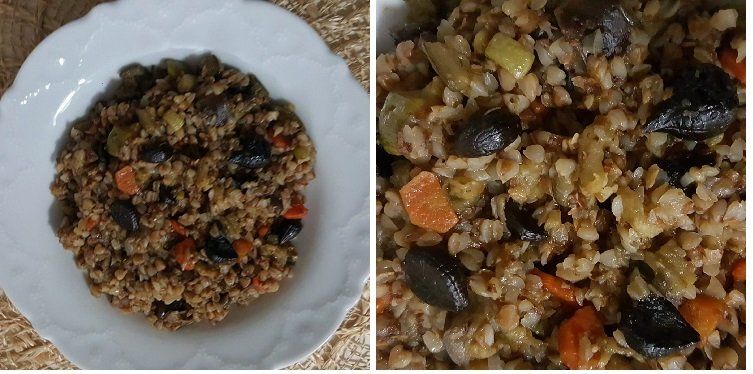 Buchweizen mit schwarzem Knoblauch