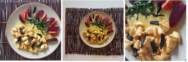 Hähnchen mit schwarzer Knoblauch-Currysauce