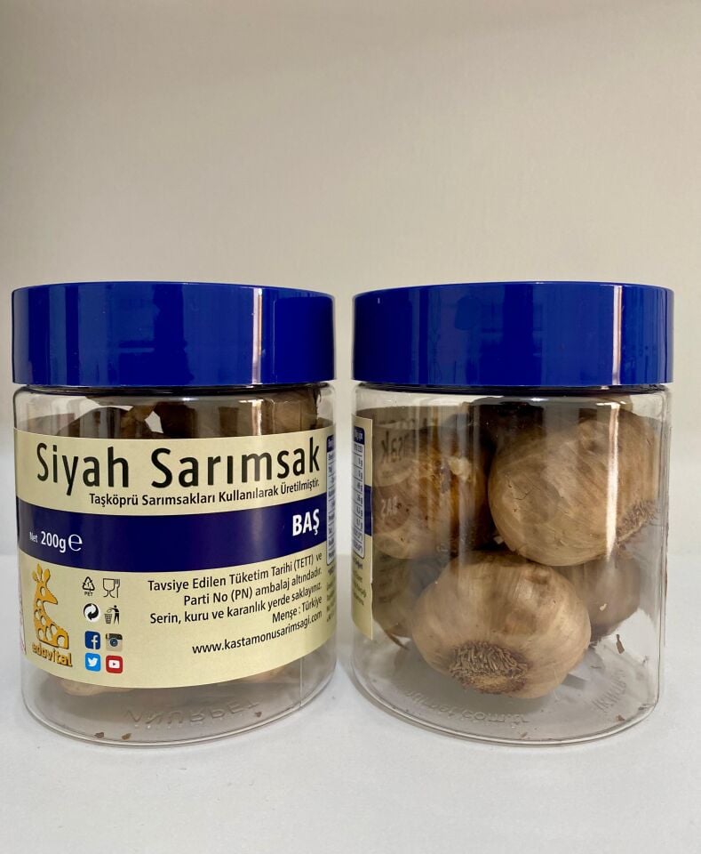 Siyah Sarımsak Baş 200 gr pet kavanoz