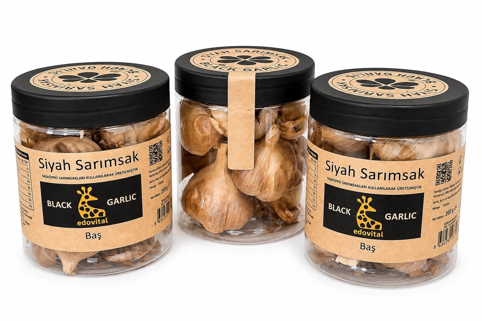 Siyah Sarımsak Baş 200g M. Pet kavanoz x 3 adet (600g)