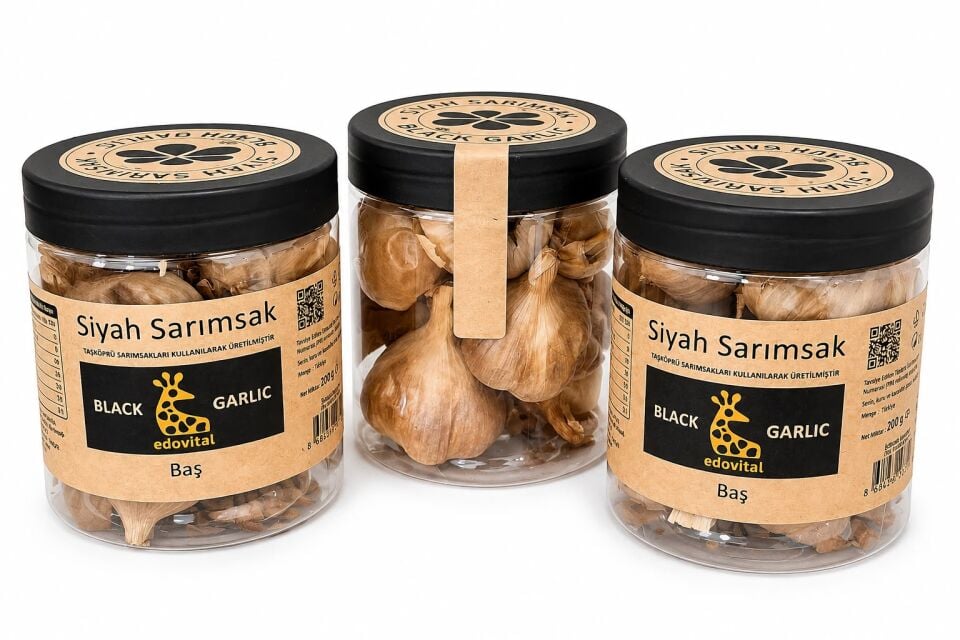 Siyah Sarımsak Baş 200g M. Pet kavanoz x 3 adet (600g)