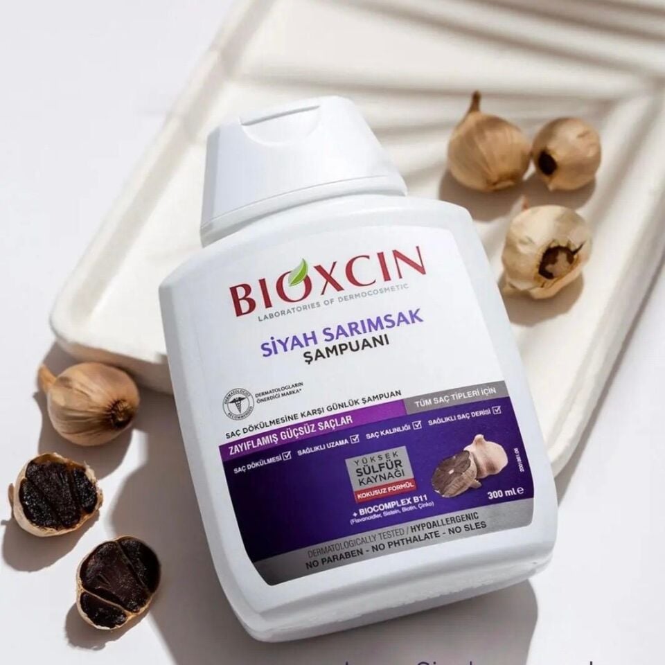 Bioxcin Siyah Sarımsaklı Şampuan 300ml – (Saç Dökülmesine Karşı Etkili Bakım)
