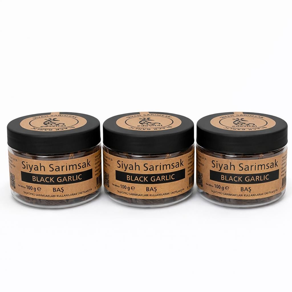 Siyah Sarımsak Baş 100 gr Pet Kavanoz (3ad x 100 gr)