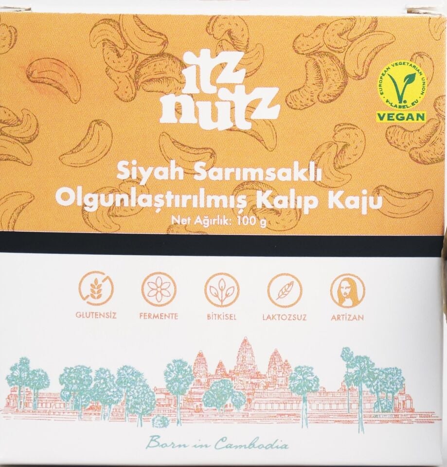 Siyah Sarımsaklı Olgunlaştırılmış Kalıp Kaju Peyniri (100 gr)