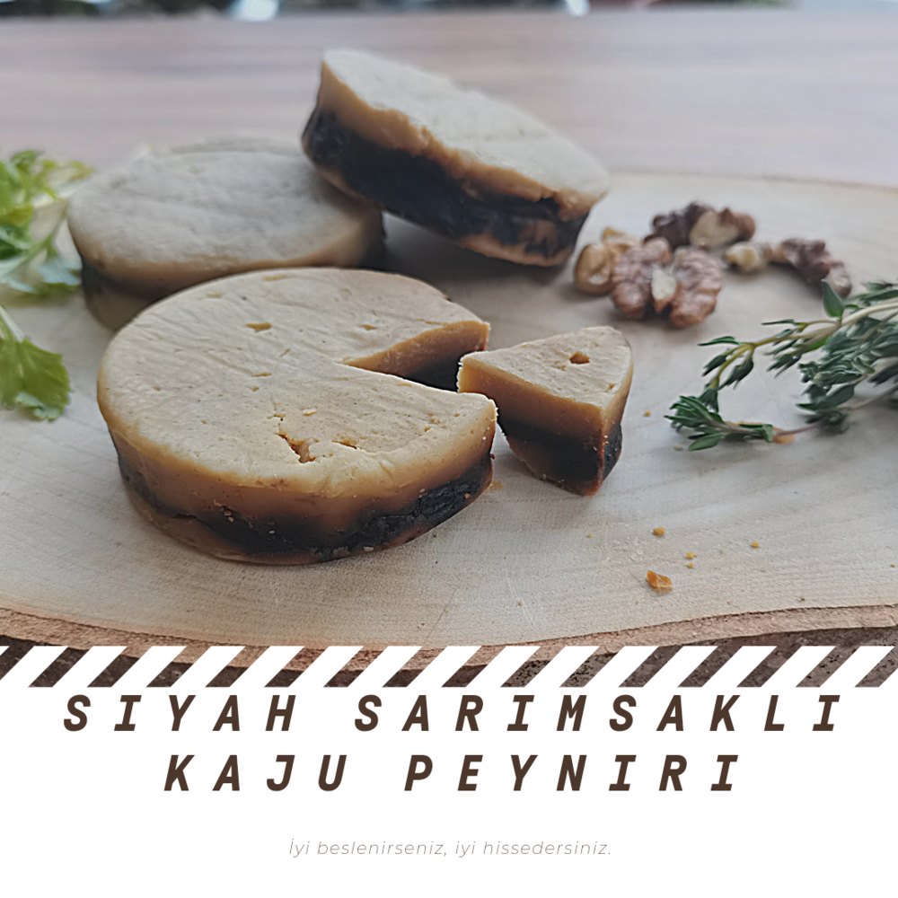 Siyah Sarımsaklı Olgunlaştırılmış Kalıp Kaju Peyniri (100 gr)