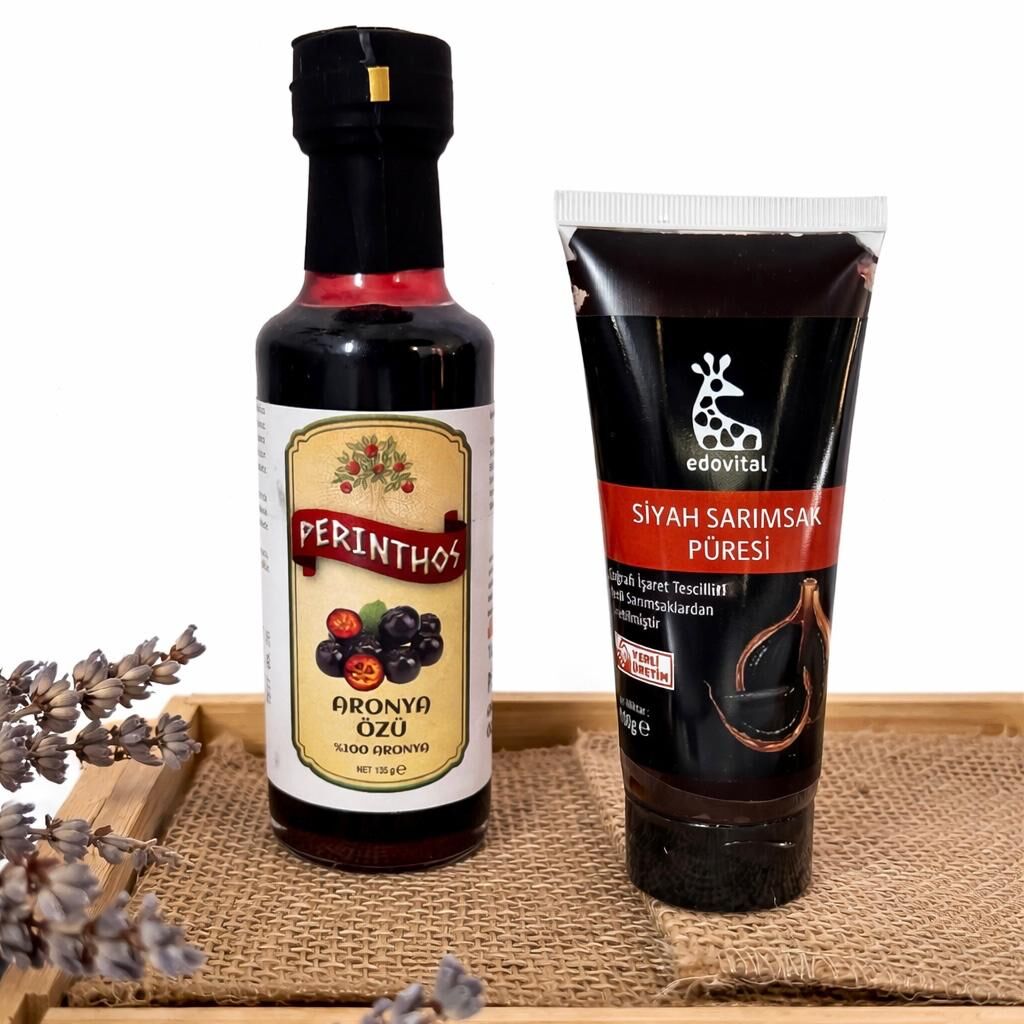 135 GR ARONYA ÖZÜ & 100 GR SİYAH SARIMSAK TÜP PÜRE