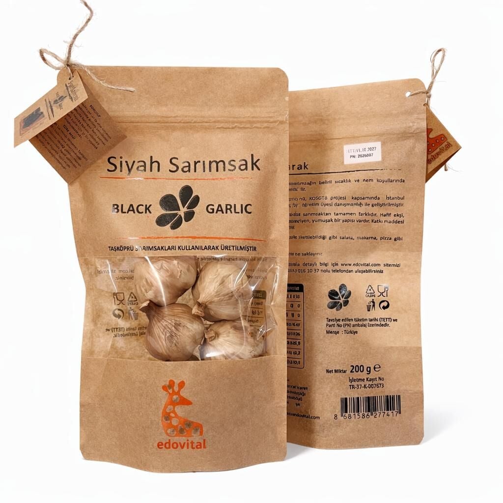 SİYAH SARIMSAK BAŞ 400 GR KRAFT PAKET (2 AD X 200 GR)